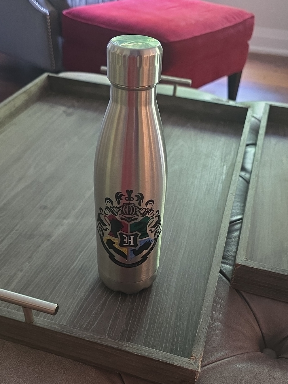 Stainless Steel Insulated Water Bottle with Crest - Silver Harry Potter Disney